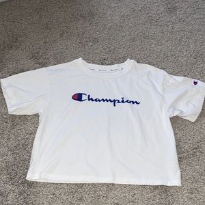 CHAMPION white cropped t-shirt